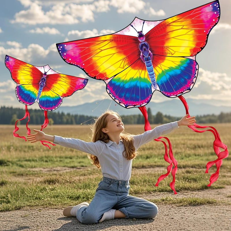 FejoHify Large Butterfly Kite for Kids & Adults, 55" x 28" Easy to Fly Single Line Kite for Kids Ages 4-8, 8-12, Comes with 300 FT Kite String Handle - Image 4
